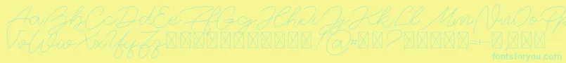 Czcionka BigSpender v1 – zielone czcionki na żółtym tle