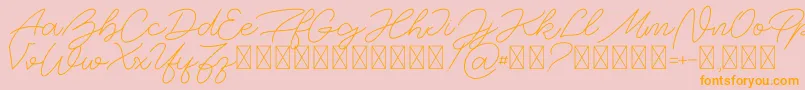 BigSpender v1 Font – Orange Fonts on Pink Background