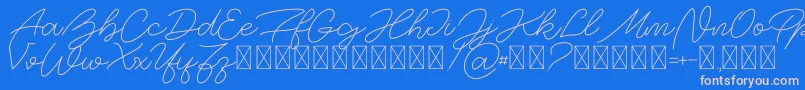 BigSpender v1-Schriftart – Rosa Schriften auf blauem Hintergrund