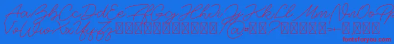 BigSpender v1 Font – Red Fonts on Blue Background