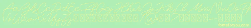 BigSpender v1 Font – Yellow Fonts on Green Background