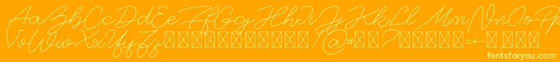 BigSpender v1 Font – Yellow Fonts on Orange Background
