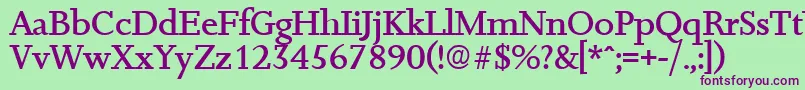 JessicaMedium Font – Purple Fonts on Green Background
