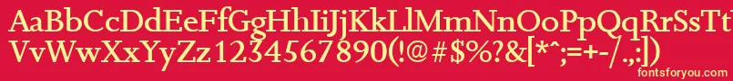 fuente JessicaMedium – Fuentes Amarillas Sobre Fondo Rojo