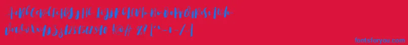 Bigstrom DEMO-Schriftart – Blaue Schriften auf rotem Hintergrund