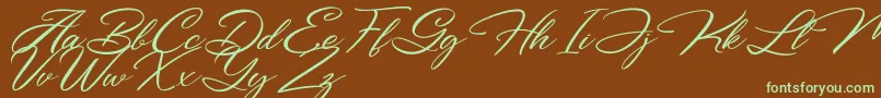 Bigtime Font – Green Fonts on Brown Background
