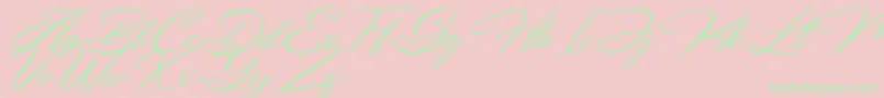 Bigtime Font – Green Fonts on Pink Background