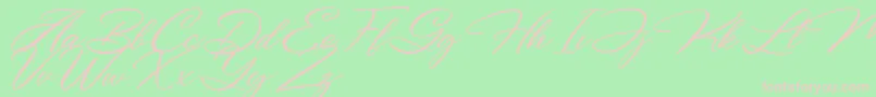 フォントBigtime – 緑の背景にピンクのフォント
