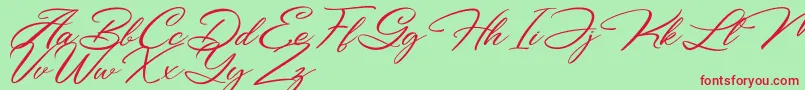 Bigtime Font – Red Fonts on Green Background