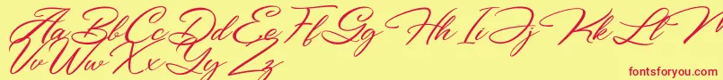 フォントBigtime – 赤い文字の黄色い背景