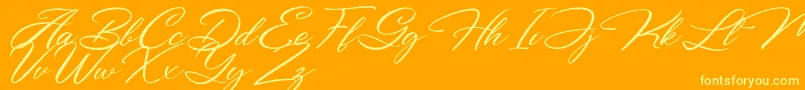 Bigtime Font – Yellow Fonts on Orange Background