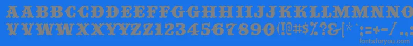 フォントBIGTOP   – 青い背景に灰色の文字