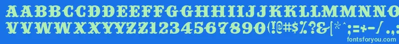 BIGTOP   Font – Green Fonts on Blue Background