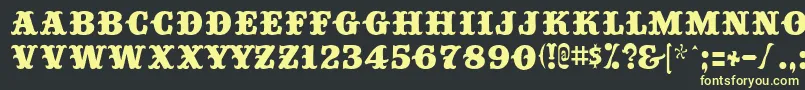 フォントBIGTOP   – 黒い背景に黄色の文字