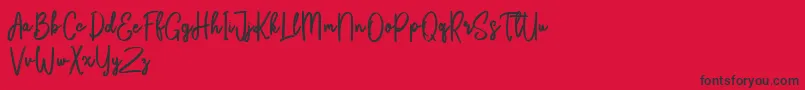 Fonte Bikarosta Script – fontes pretas em um fundo vermelho