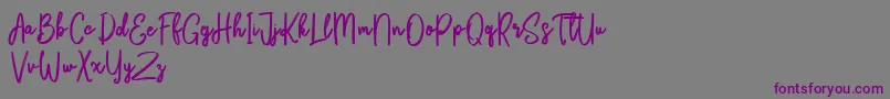 Fonte Bikarosta Script – fontes roxas em um fundo cinza