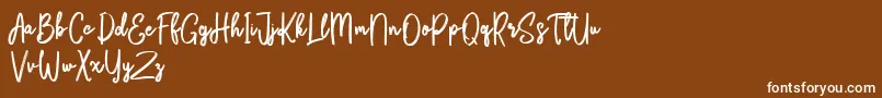 フォントBikarosta Script – 茶色の背景に白い文字