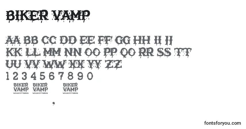 A fonte Biker Vamp – alfabeto, números, caracteres especiais
