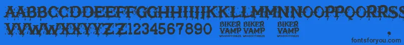 Biker Vamp Font – Black Fonts on Blue Background