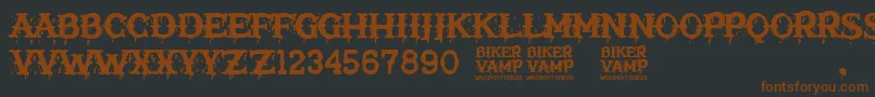 Biker Vamp Font – Brown Fonts on Black Background