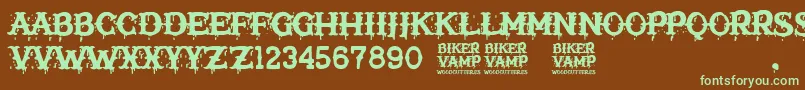 Biker Vamp Font – Green Fonts on Brown Background