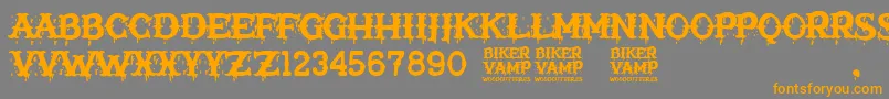 Biker Vamp Font – Orange Fonts on Gray Background