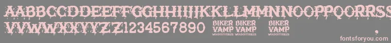 Biker Vamp Font – Pink Fonts on Gray Background