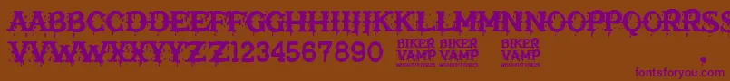 Biker Vamp Font – Purple Fonts on Brown Background