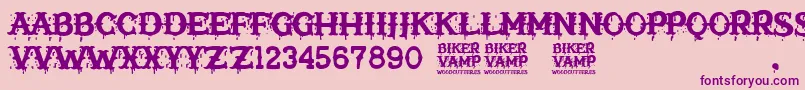 Biker Vamp Font – Purple Fonts on Pink Background