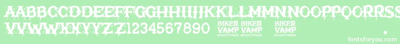 Biker Vamp Font – White Fonts on Green Background