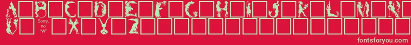 Bikids Font – Green Fonts on Red Background