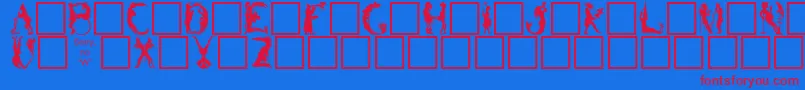 Bikids Font – Red Fonts on Blue Background