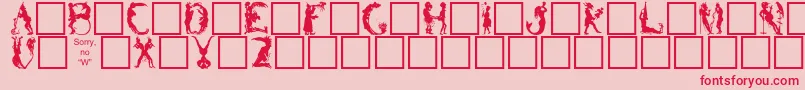 フォントBikids – ピンクの背景に赤い文字