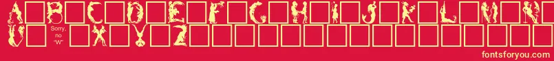 Bikids-Schriftart – Gelbe Schriften auf rotem Hintergrund