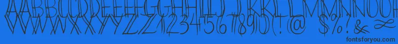 Bikinny Demo-Schriftart – Schwarze Schriften auf blauem Hintergrund