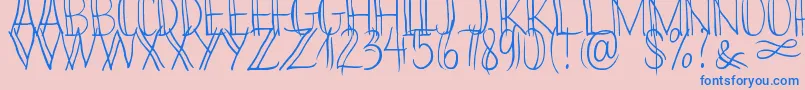 Bikinny Demo-Schriftart – Blaue Schriften auf rosa Hintergrund