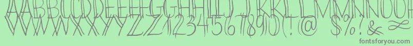 Weitere Informationen zur Bikinny Demo-Schriftart Bikinny Demo-Schriftart – Graue Schriften auf grünem Hintergrund