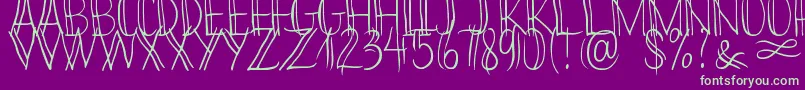 Bikinny Demo-Schriftart – Grüne Schriften auf violettem Hintergrund