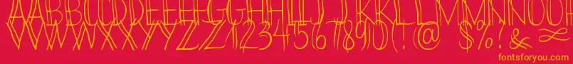 Bikinny Demo Font – Orange Fonts on Red Background