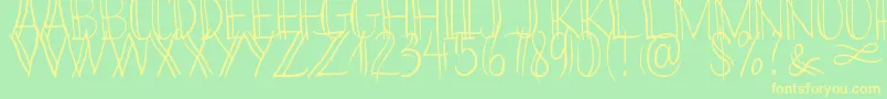 Bikinny Demo Font – Yellow Fonts on Green Background