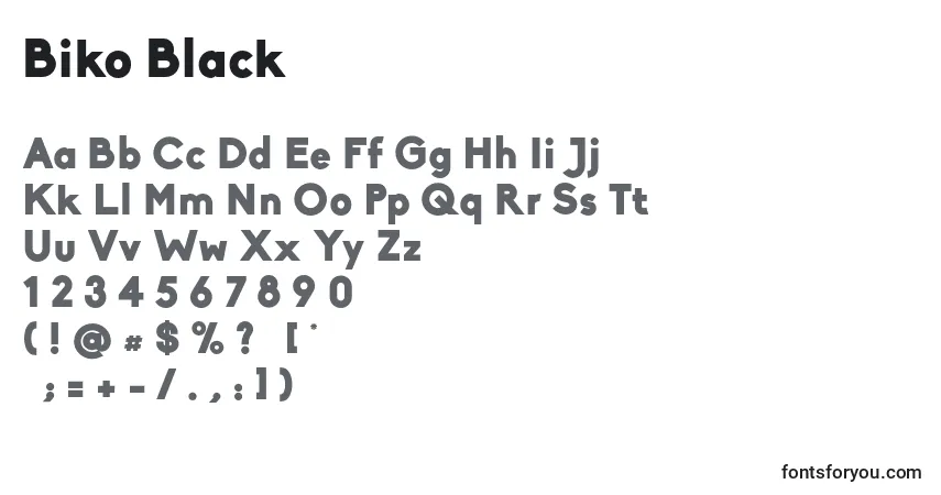 Шрифт Biko Black – алфавит, цифры, специальные символы