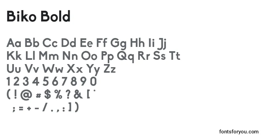 Шрифт Biko Bold – алфавит, цифры, специальные символы