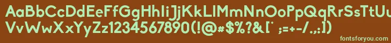 フォントBiko Bold – 緑色の文字が茶色の背景にあります。
