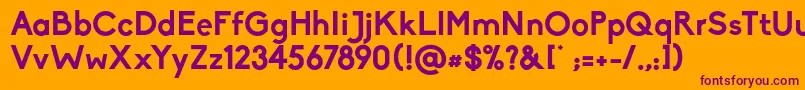 Biko Bold-Schriftart – Violette Schriften auf orangefarbenem Hintergrund