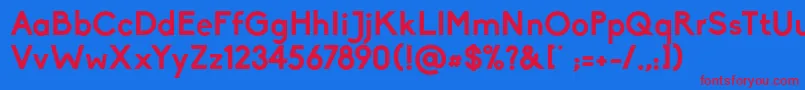 Biko Bold-fontti – punaiset fontit sinisellä taustalla