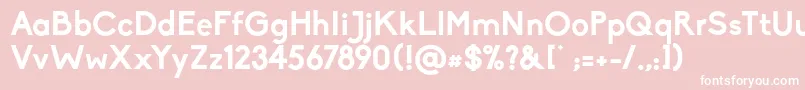 Biko Bold-fontti – valkoiset fontit vaaleanpunaisella taustalla