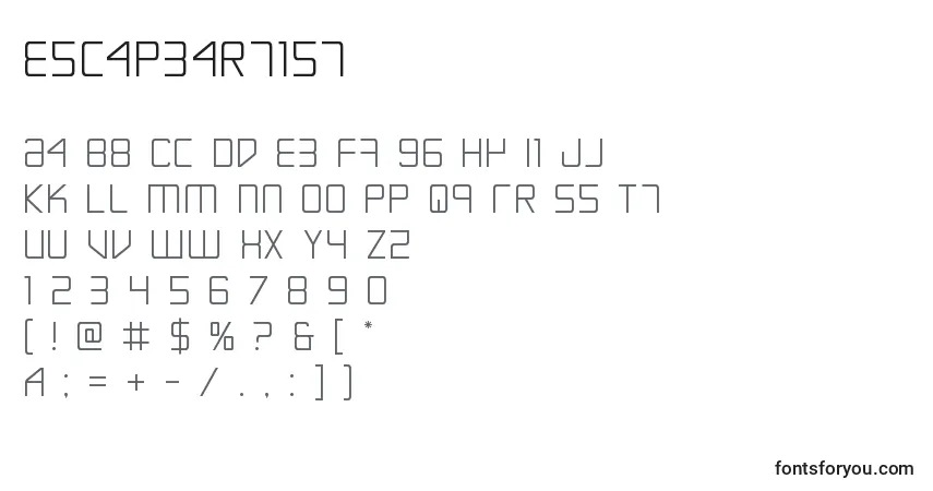 A fonte Escapeartist – alfabeto, números, caracteres especiais