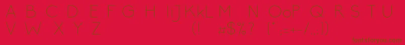 Biko Light Restricted-Schriftart – Braune Schriften auf rotem Hintergrund