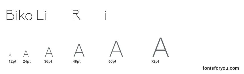 Biko Light Restricted font sizes