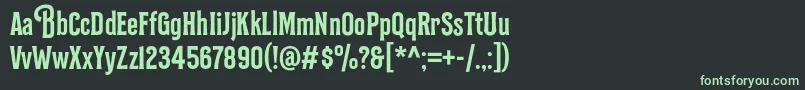 Шрифт BilcaseDemo Demo – зелёные шрифты на чёрном фоне